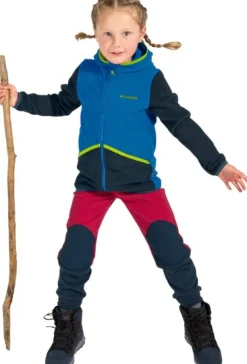 Vaude Kids Pulex Hooded Jacket lasten fleecetakki, sininen/vihreä