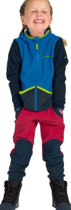 Vaude Kids Pulex Hooded Jacket lasten fleecetakki, sininen/vihreä