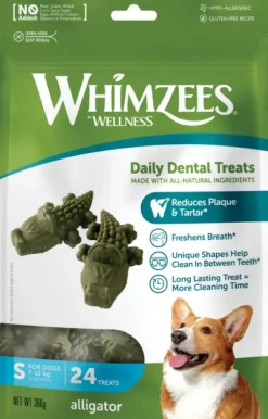 Whimzees Alligator S hammashoitoherkku, 24 kpl