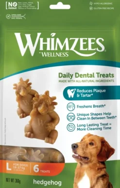 Whimzees Hedgehog L hammashoitoherkku, 6 kpl