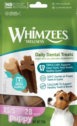 Whimzees Puppy hammashoitoherkku, XS/S, 28 kpl, 210 g