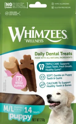 Whimzees Puppy hammashoitoherkku, M/L, 14 kpl, 210 g