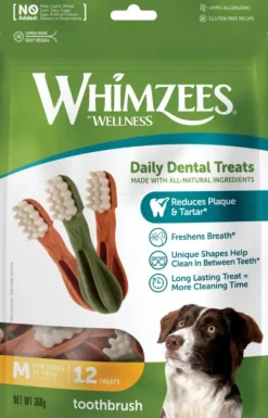 Whimzees Toothbrush Star M hammashoitoherkku, 12 kpl