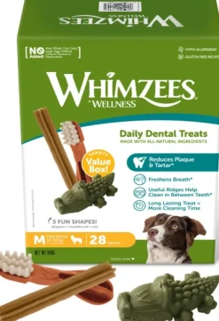 Whimzees Variety M hammashoitoherkut säästöpakkaus, 28 kpl