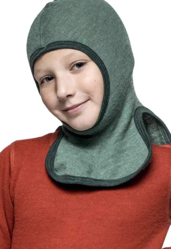 Woolpower Kids Balaclava 200 lasten kypärämyssy, vihreä