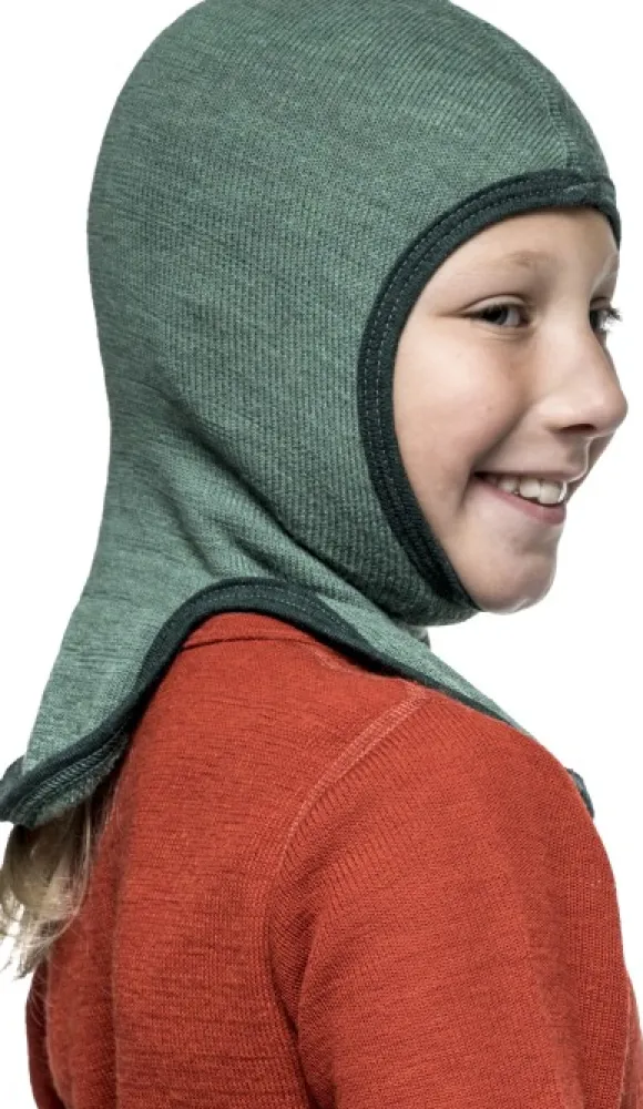 Woolpower Kids Balaclava 200 lasten kypärämyssy, vihreä