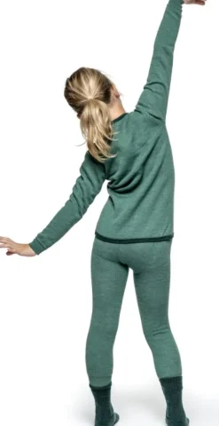 Woolpower Kids Crewneck 200 lasten kerrastopaita, vihreä