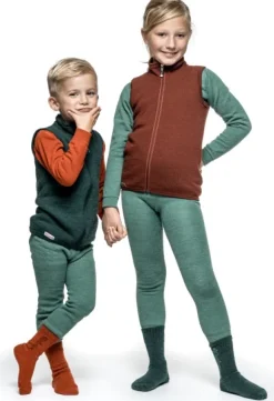 Woolpower Kids Crewneck 200 lasten kerrastopaita, vihreä