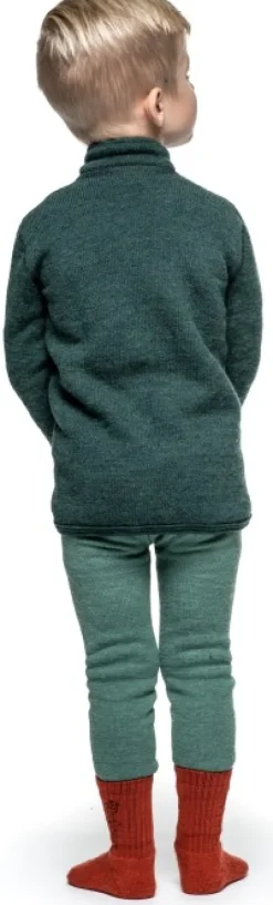 Woolpower Kids Full Zip Jacket 400 lasten merinovillatakki, vihreä