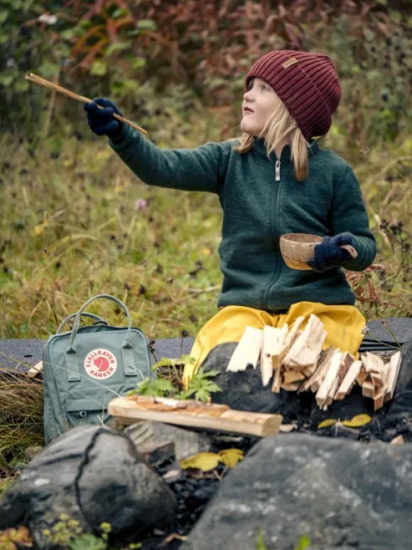 Woolpower Kids Full Zip Jacket 400 lasten merinovillatakki, vihreä