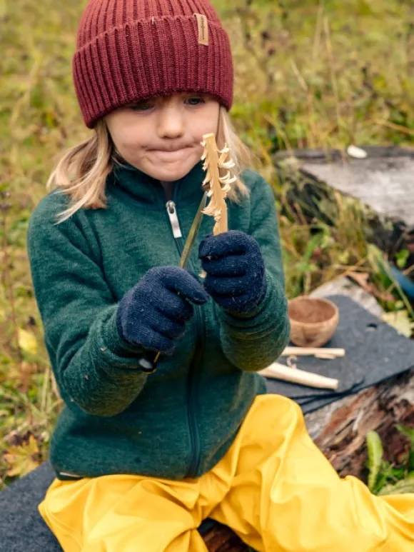 Woolpower Kids Full Zip Jacket 400 lasten merinovillatakki, vihreä